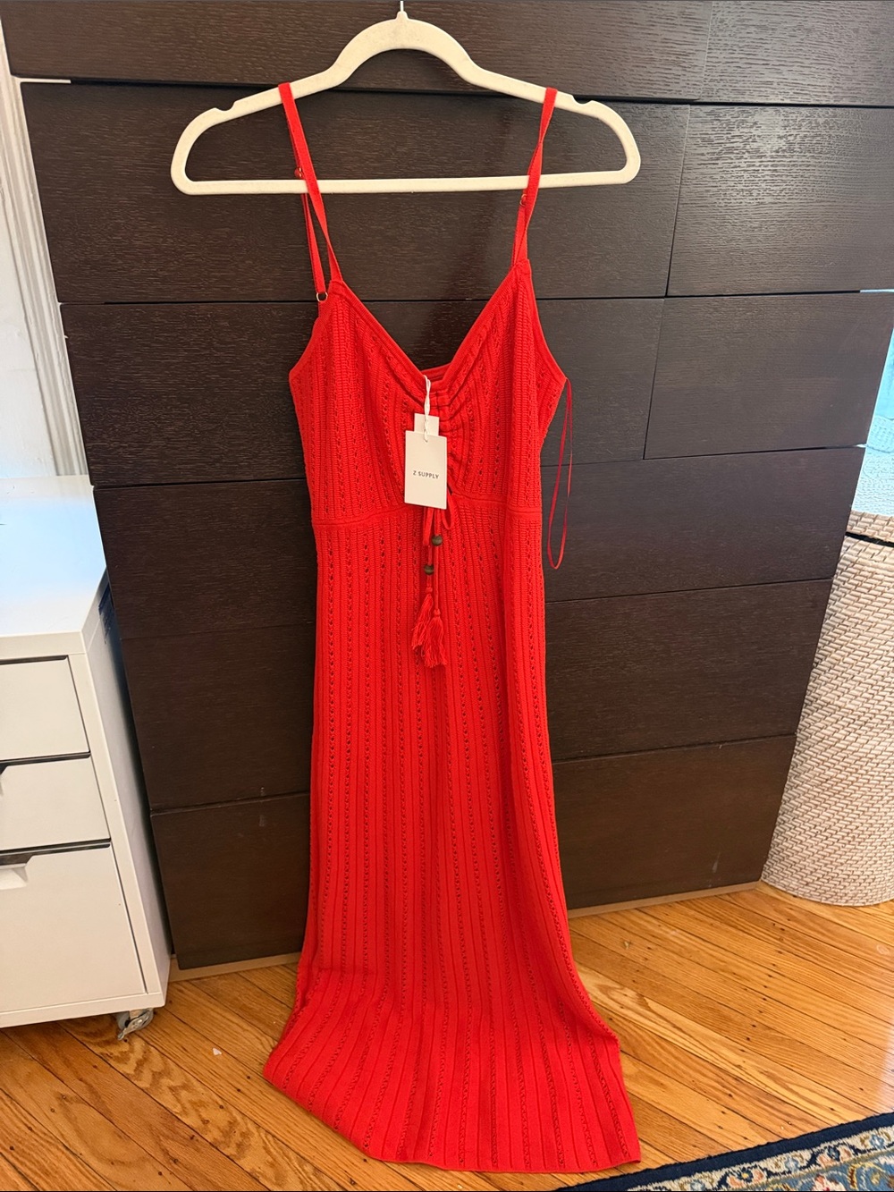 NWT Z SUPPLY Sundra Crochet Maxi Dress with Tassel Tie